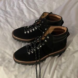 Madewell Lugsole hiking boots in black nubuck